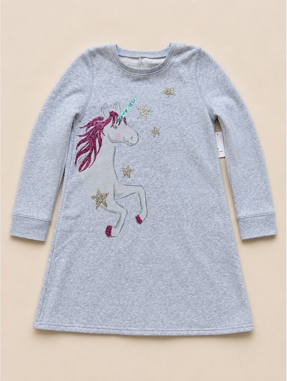 Girls’ Sonoma Sparkle & Shine Unicorn Sweatshirt Dress Size 8 NWT